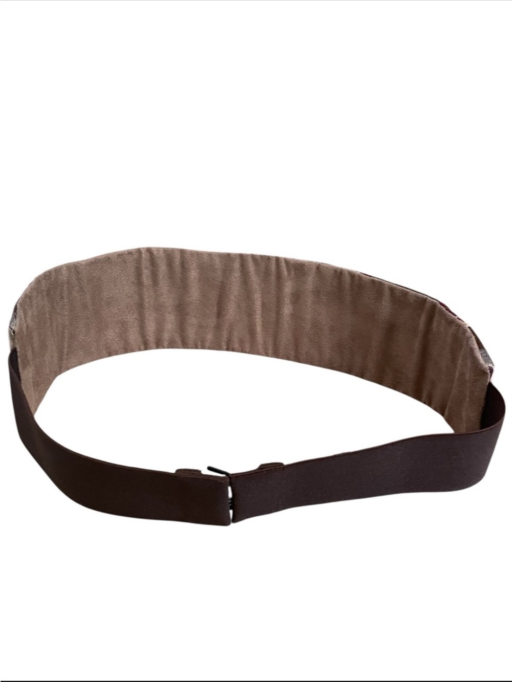 Maliparmi Embroidered Geo Wide Waist Belt - Brown, Pink & Red Accents - Picture 3 of 6
